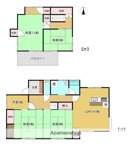 予讃線 伊予小松駅 徒歩12分 2階建 築35年(4SLDK)の間取り写真