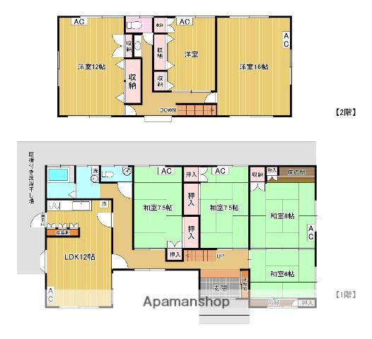 予讃線 伊予西条駅 徒歩30分 2階建 築35年(7LDK)の間取り写真