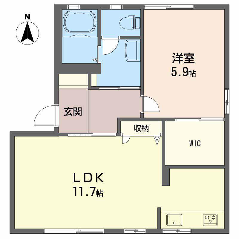 すみれハイツ(1LDK/1階)の間取り写真