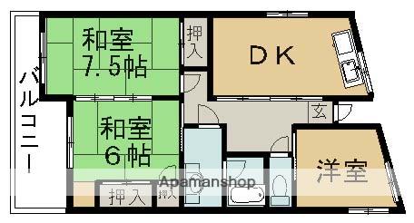 第3コーポ唐子(3LDK/1階)の間取り写真