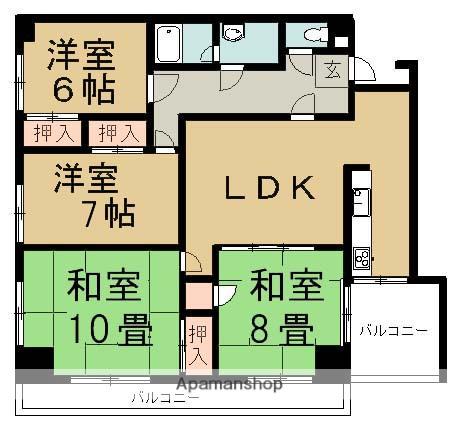 第5サンキョウマンション(4LDK/4階)の間取り写真