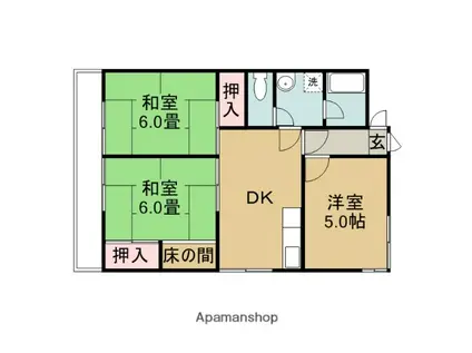 玉井第2ビル(3DK/3階)の間取り写真