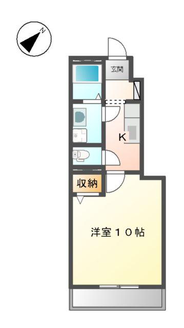ソレイユ北日吉(1K/1階)の間取り写真