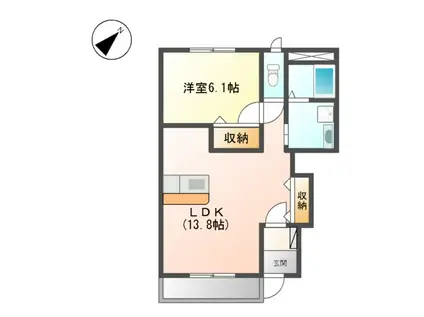 LUNAⅡSAKURAI(1LDK/1階)の間取り写真