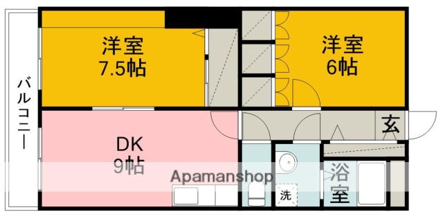 アメニティーMATSUDA(2LDK/2階)の間取り写真