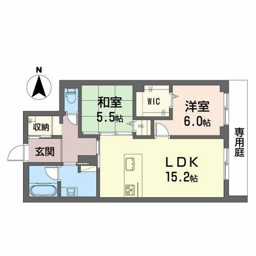 シャーメゾン ルート33BELS認証(2LDK/1階)の間取り写真