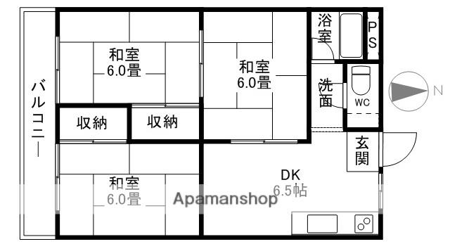 ゆうきマンション(3DK/3階)の間取り写真