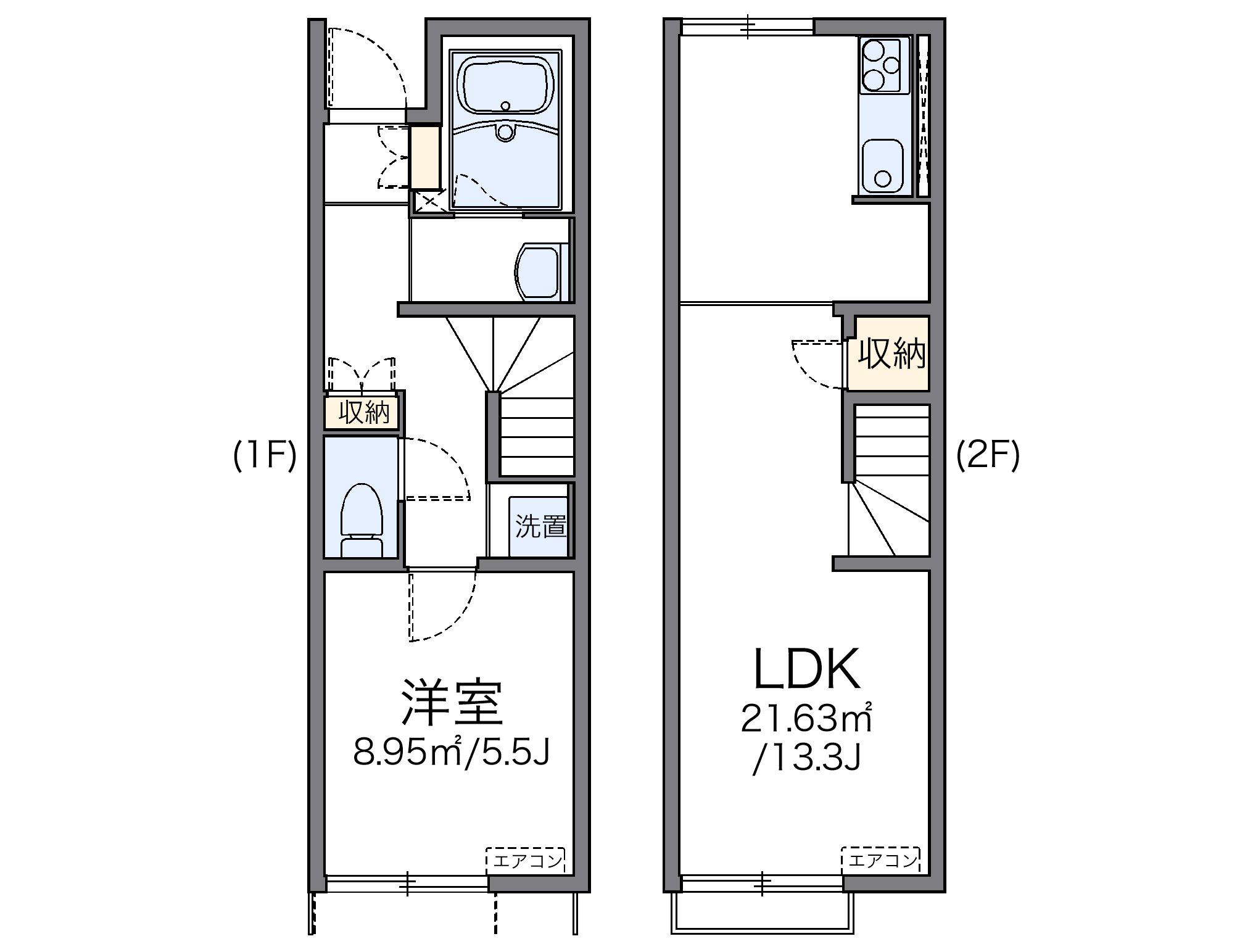 レオネクストY&K Ⅱ(1LDK/1階)の間取り写真