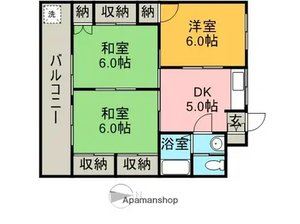 高橋マンション(3DK/3階)の間取り写真