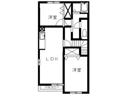 ベルメゾン(2LDK/2階)の間取り写真