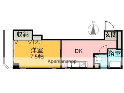 アーバンヴィラ松神子(1DK/2階)の間取り写真