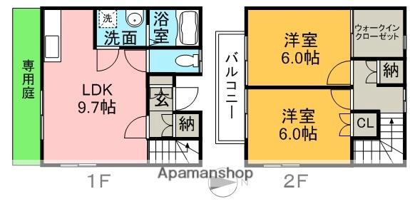 サンパティークⅢ(2LDK/1階)の間取り写真