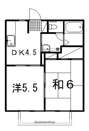 シャインハイム八雲(2DK/1階)の間取り写真