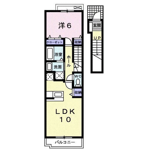 サンリットヴィラⅤA(1LDK/2階)の間取り写真