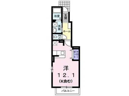 中村ハイツミレ(ワンルーム/1階)の間取り写真