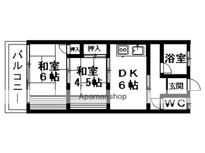 樋口マンション(2DK/3階)の間取り写真