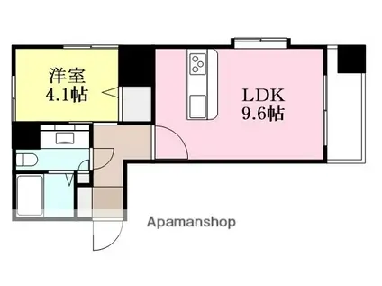 ヴァレーレ県庁前(1LDK/11階)の間取り写真