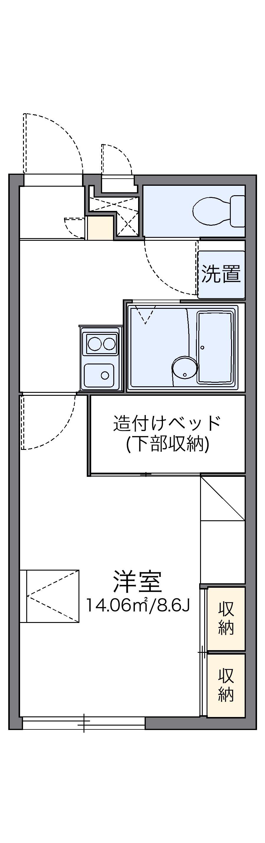 レオパレスラン東大洲M(1K/2階)の間取り写真