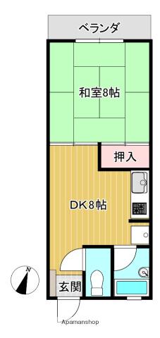 谷本マンション(1DK/3階)の間取り写真