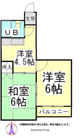 ヴィラモリオカ(2K/2階)の間取り写真