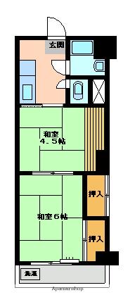 川上商運ビル(2K/4階)の間取り写真