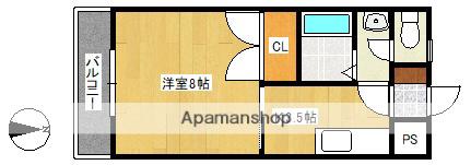 フォレスト田川(1K/3階)の間取り写真