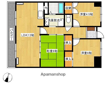 メゾンドマリノス(3LDK/3階)の間取り写真