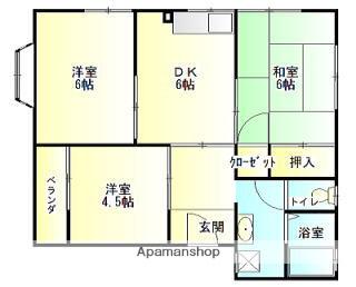 ファミーユこにし(3DK/1階)の間取り写真