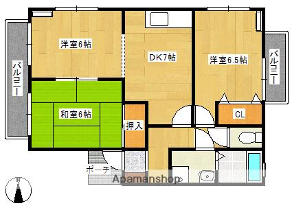 ソフィア神南(3DK/1階)の間取り写真