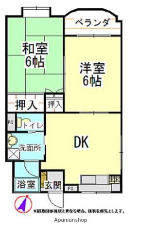 グリーンハイツ矢野(2DK/3階)の間取り写真