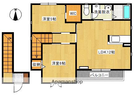 メゾンパークスひかりB(2LDK/2階)の間取り写真