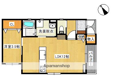 MARRON常磐(1LDK/2階)の間取り写真