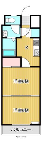 森ビル第3(2K/4階)の間取り写真