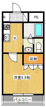 エヴァーラスティA(1K/2階)の間取り写真