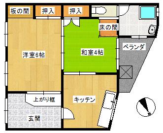 予讃線 伊予大洲駅 徒歩4分 1階建 築53年(2K/1階)の間取り写真