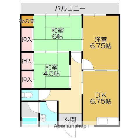 いづみマンション(3DK/5階)の間取り写真