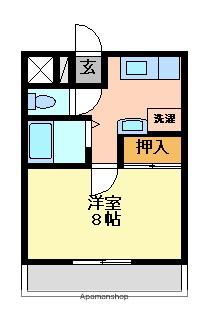 ヴェルディール・和霊(1K/4階)の間取り写真