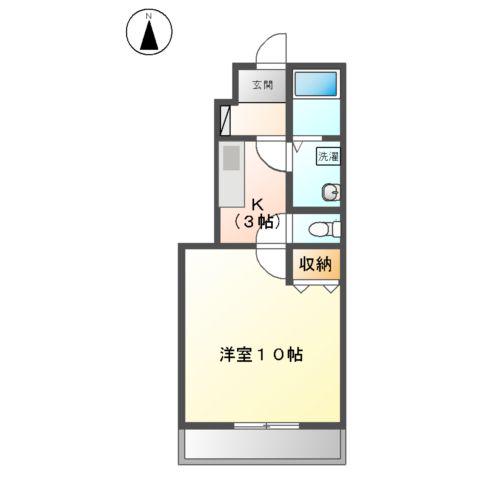 メゾン ピーチ(1K/1階)の間取り写真