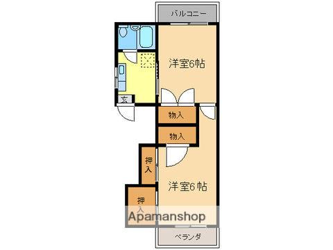 宮瀬第3マンション(2K/2階)の間取り写真