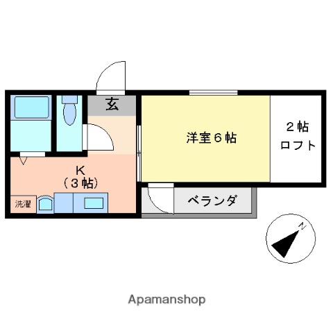 アレストエビス(1K/2階)の間取り写真
