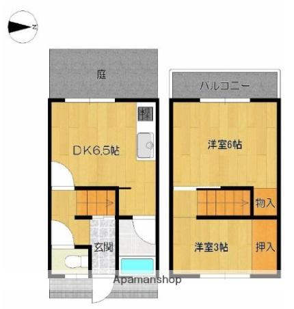 ベルジュ弁天(2DK/1階)の間取り写真