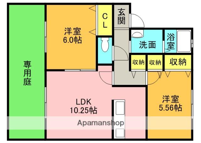 コスモス中沢(2LDK/1階)の間取り写真