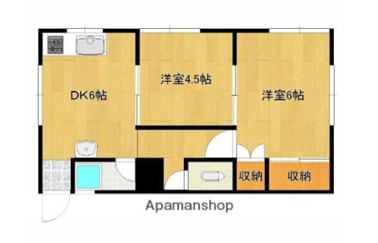 弁天トネマルハイツ(2DK/2階)の間取り写真