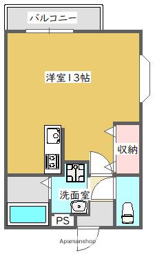 マーカル21(ワンルーム/2階)の間取り写真