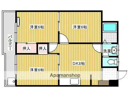 まるよマンション(3DK/2階)の間取り写真