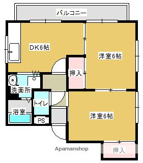 メゾンドもり(2DK/4階)の間取り写真