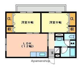 メゾン牛鬼(2LDK/1階)の間取り写真