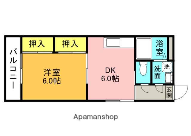 第二トヨタマンション(1DK/1階)の間取り写真