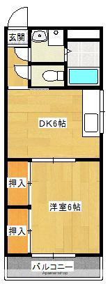 第三トヨタマンション(1DK/2階)の間取り写真