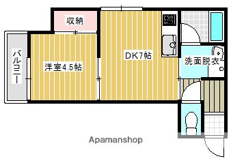大宮ハイツ(1DK/2階)の間取り写真